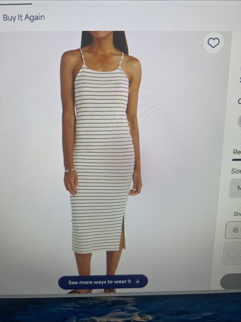 Gilli Karlie Fitted Dress Off-White Striped Spaghetti- Strap Midi Dress